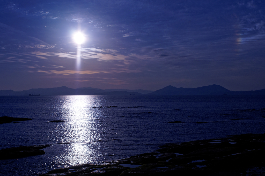 山口　焼野海岸　光柱