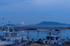 大海漁港からの月夜Ⅲ