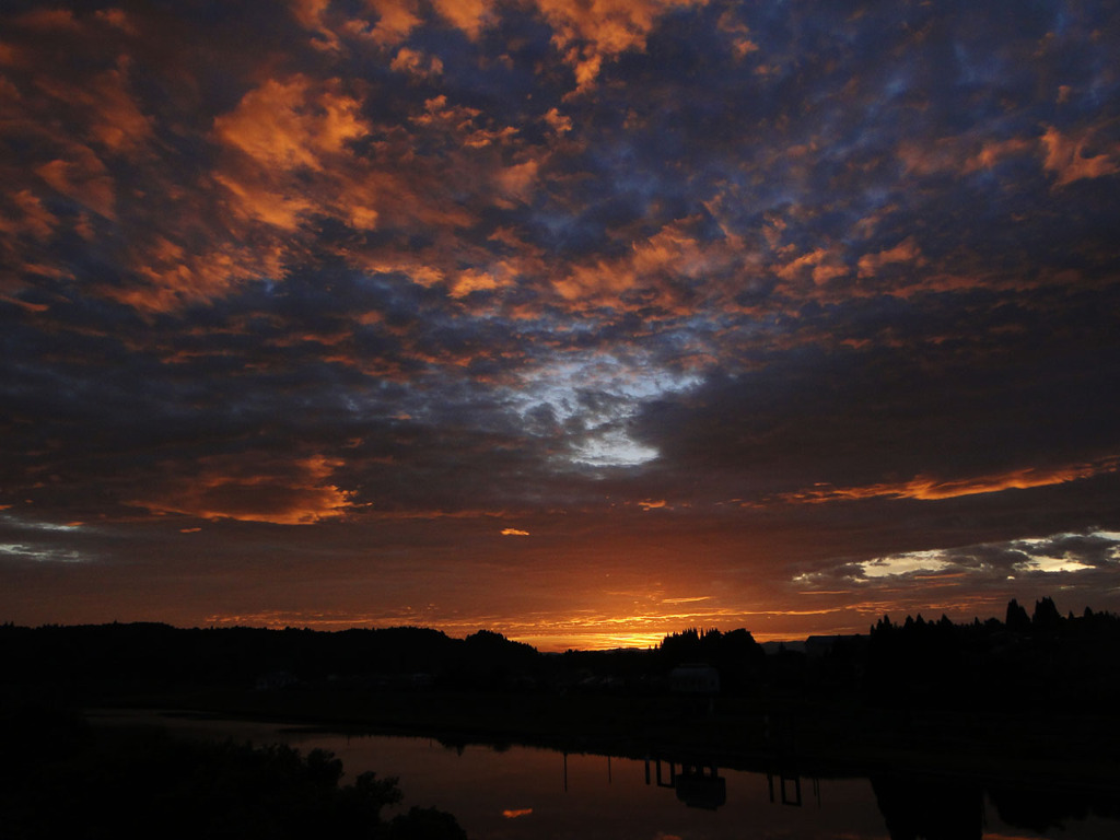 夕日に染まる空