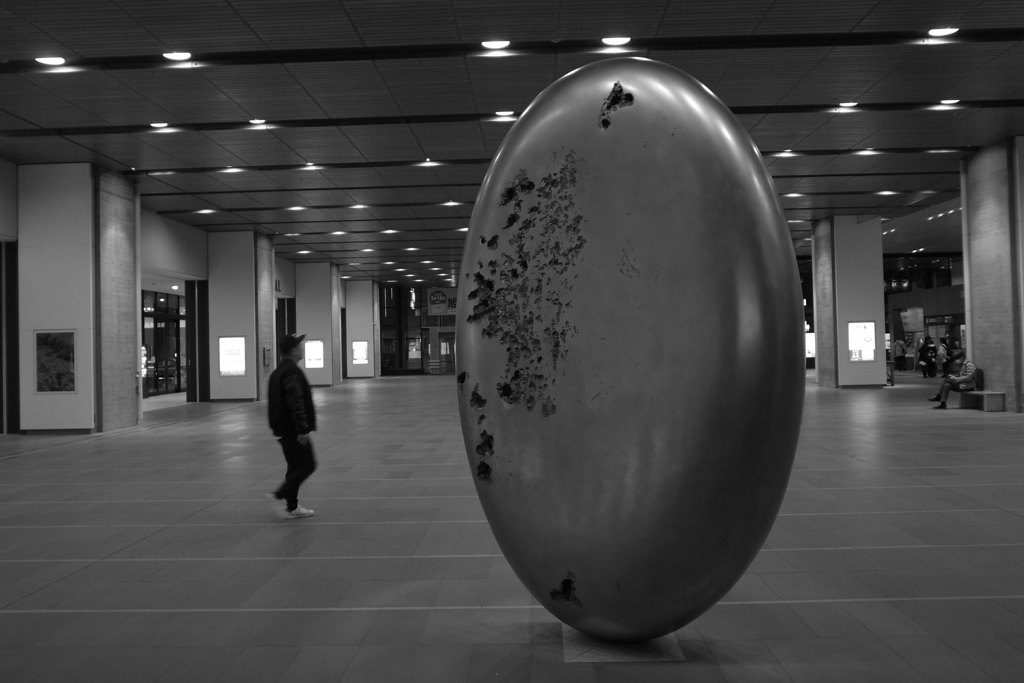 Metal sculpture in the station