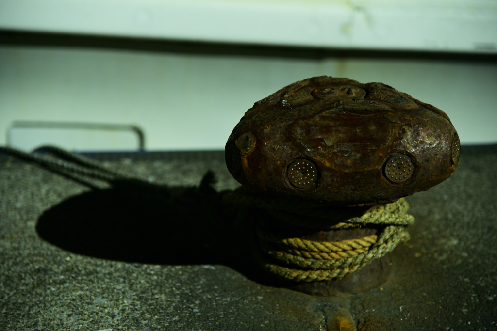 mooring post at night