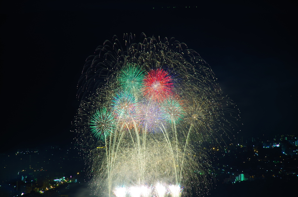 真駒内花火大会　藻岩山