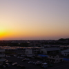 大洗街並み　夕暮れ