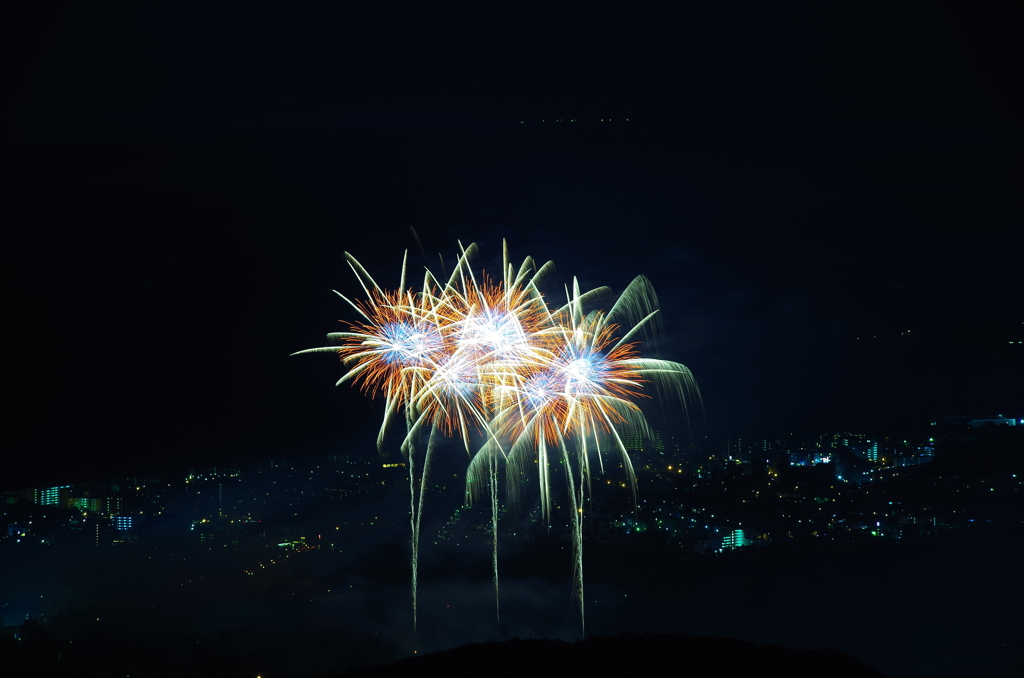 真駒内花火大会　藻岩山