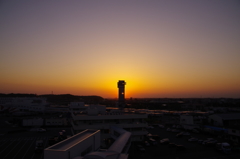 大洗マリンタワー　夕日