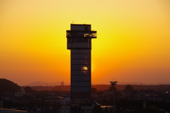 大洗マリンタワー　夕日2