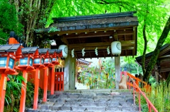 京都旅行　貴船神社椅①