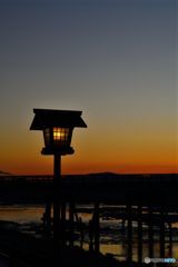 嵐山 渡月橋の夜明け