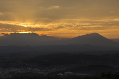 岩山展望台にて岩手山夕景