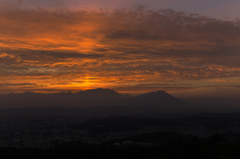 岩山展望台にて岩手山夕景