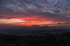 岩山展望台にて岩手山夕景