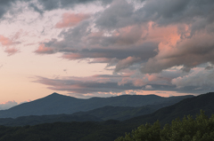 姫神山夕景