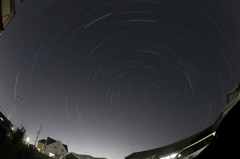 魚眼レンズで星ぐるぐる