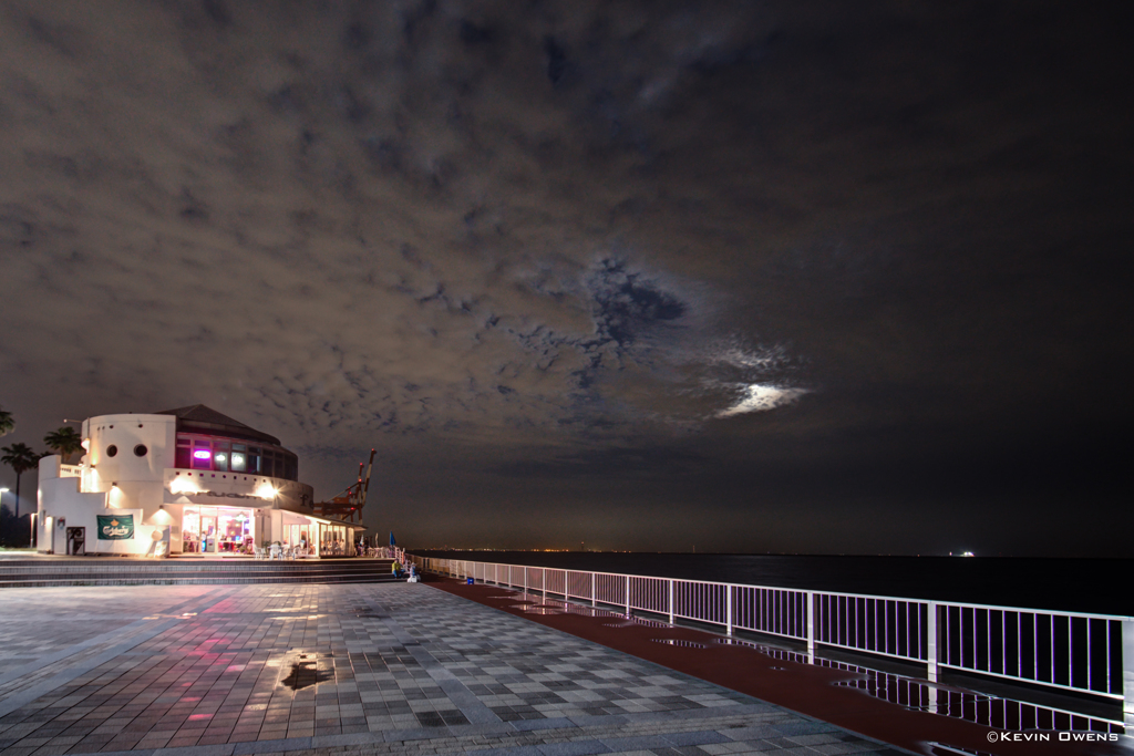 Clouds hide the full moon