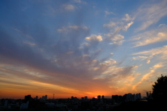 池上本門寺の丘からの夕焼け