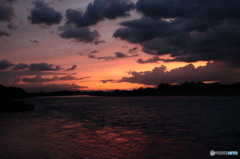 木曽川夕景