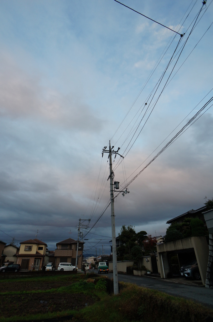 桃色雲の朝