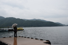 曇天の河口湖