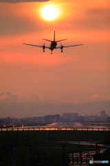 雨上がりの夕陽