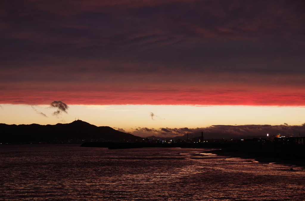 夕焼け直線
