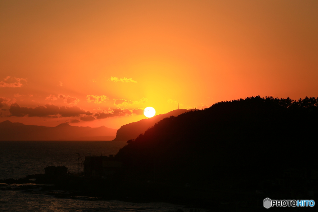 日の入 津軽海峡 函館側