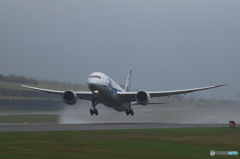 787雨の中