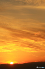 夕焼け空がま橙