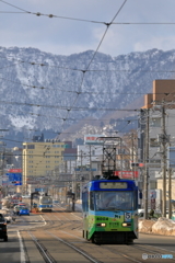 函館山をバックに