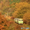 紅葉の中 キハ