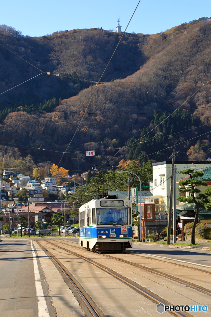 青柳町電停から