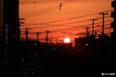 街の夕日