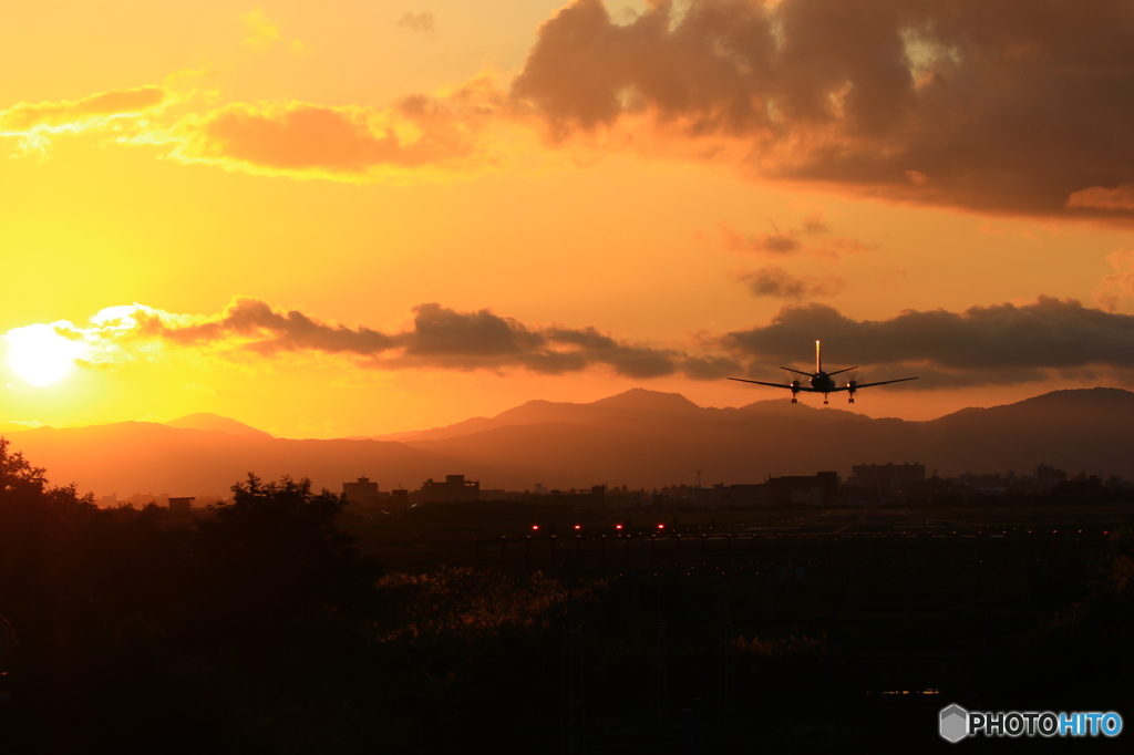 日暮れ空港