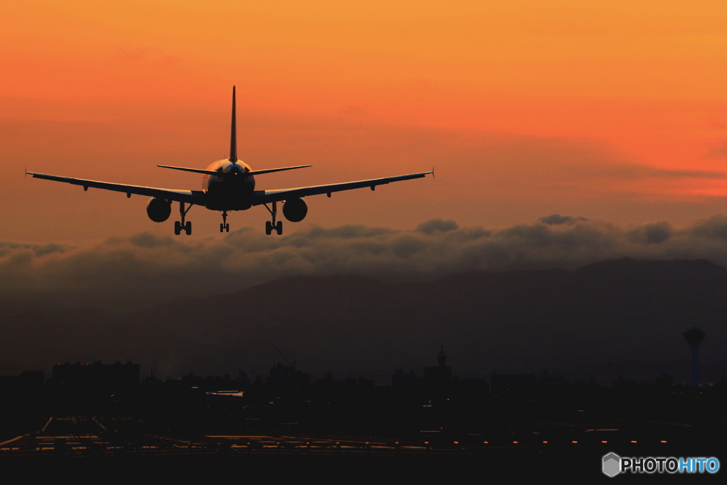 函館空港 夕焼け