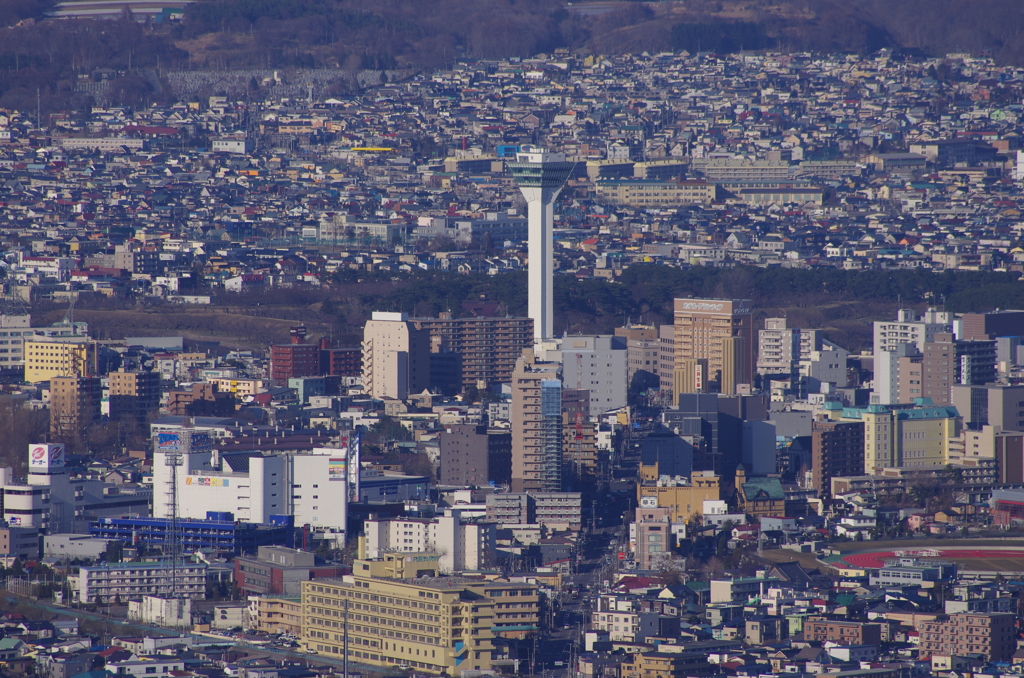 春、函館山から