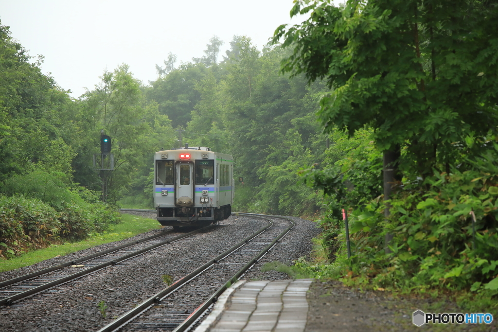 美馬牛駅にて