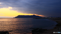 曇天の夕焼け