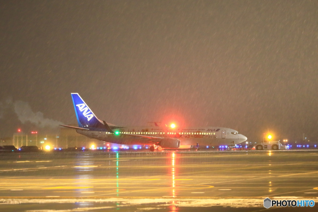 雪の中