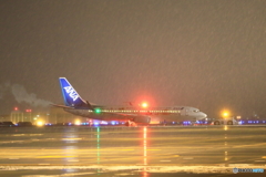 雪の中
