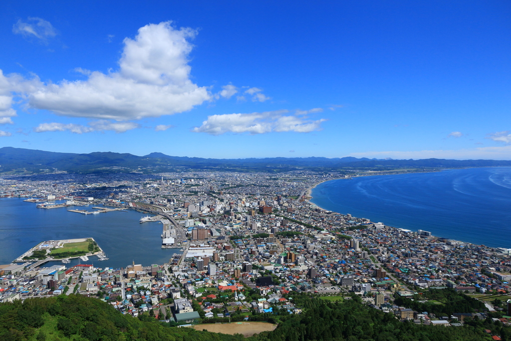 青い空、函館