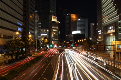 梅田の歩道橋から