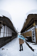 大内宿雪景色1