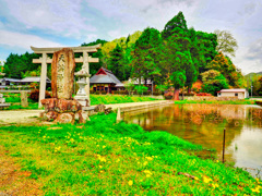 日本風景８８７　春 神社