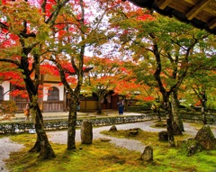 風景２５２ 寺　秋