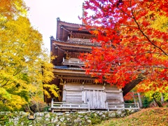 風景２０１　山寺　 秋