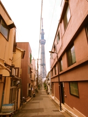 下町と電波塔