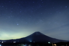 富士と夏の星