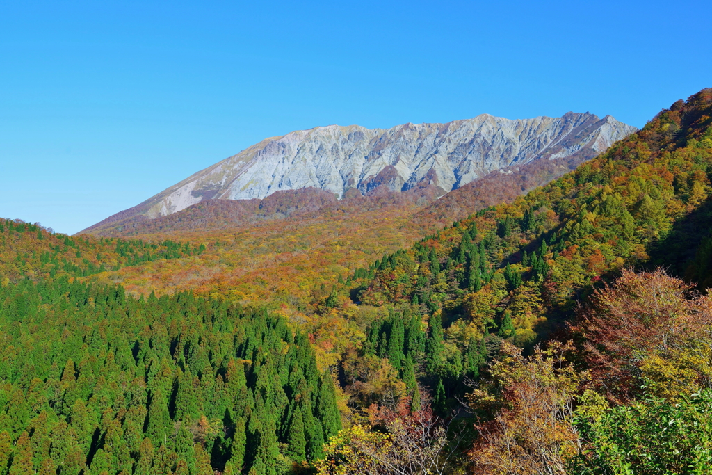 鍵掛峠から大山南壁