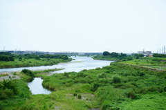 相模川・戸沢橋にて