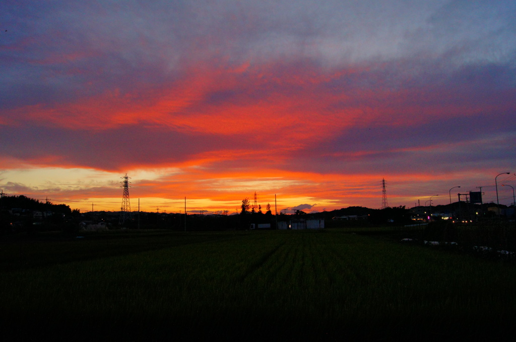 flaming sunset
