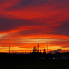flaming sunset of yokohama